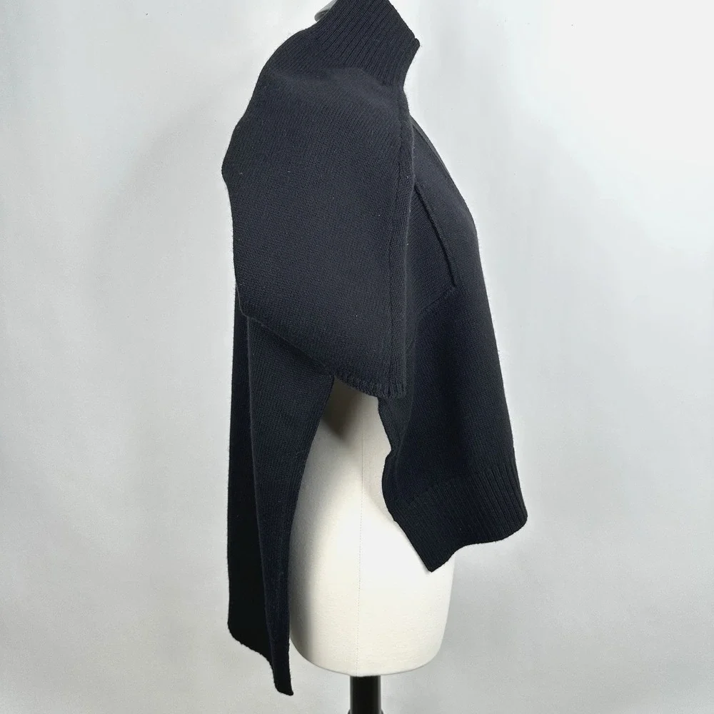 Banana Republic Oversized‎ Merino Wool Cotton High Low Cardigan Sweater XL Black
